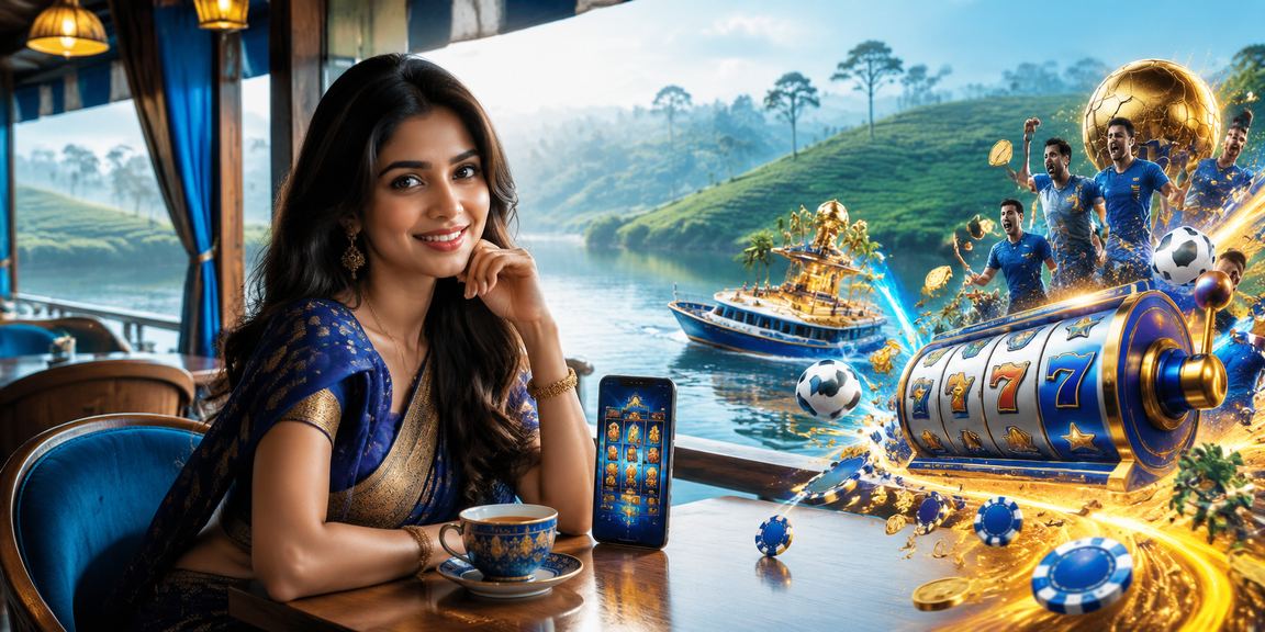 Slots game scene set in a Sylhet tea garden atmosphere